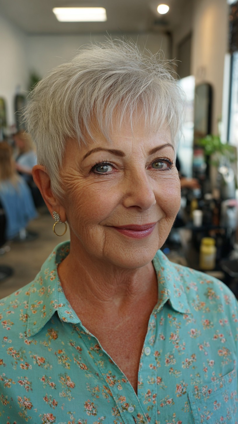 Classic Sleek Silver Crop with Textured Edges