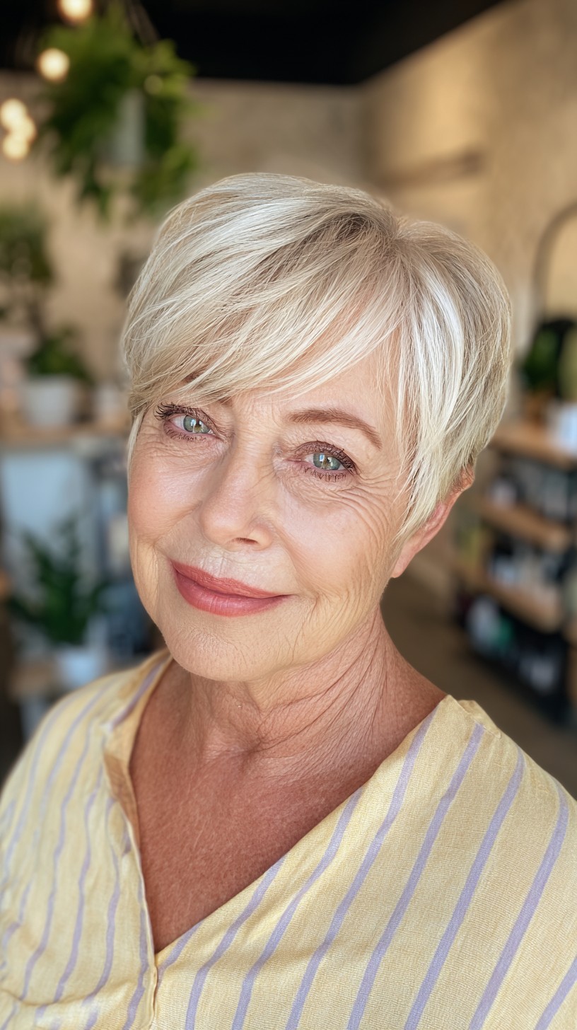 Light Blonde Sleek Bob with Soft Texturizing