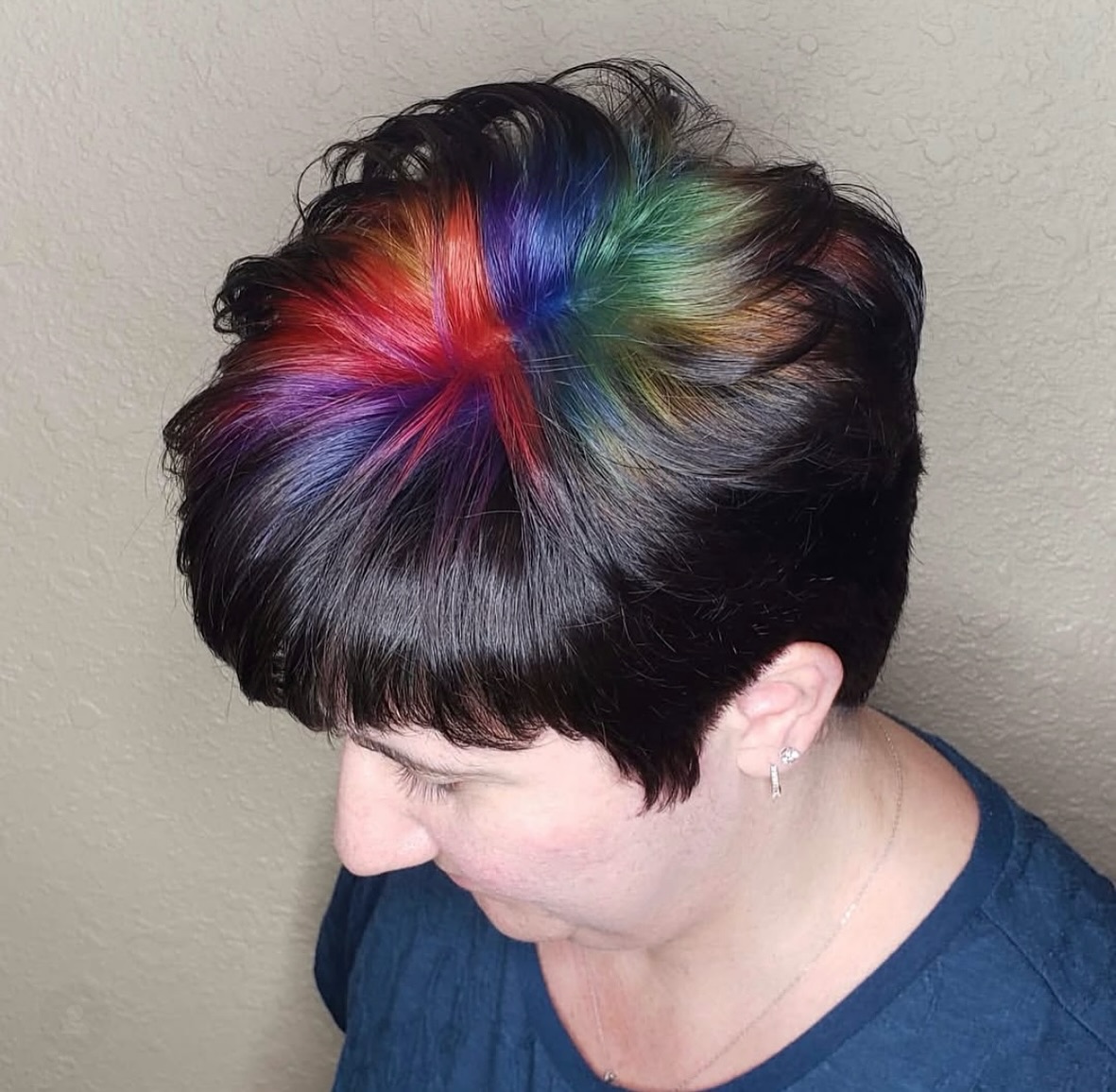 Playful Colorful Funky Pixie with Textured Layers