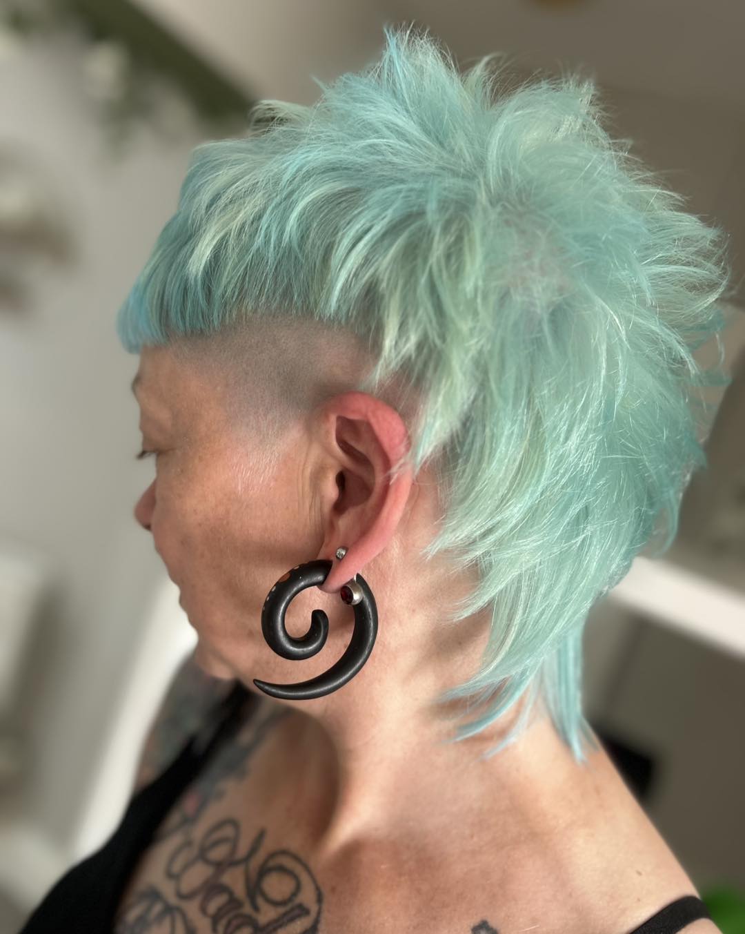 Playful Textured Funky Pixie with Soft Aqua Tones
