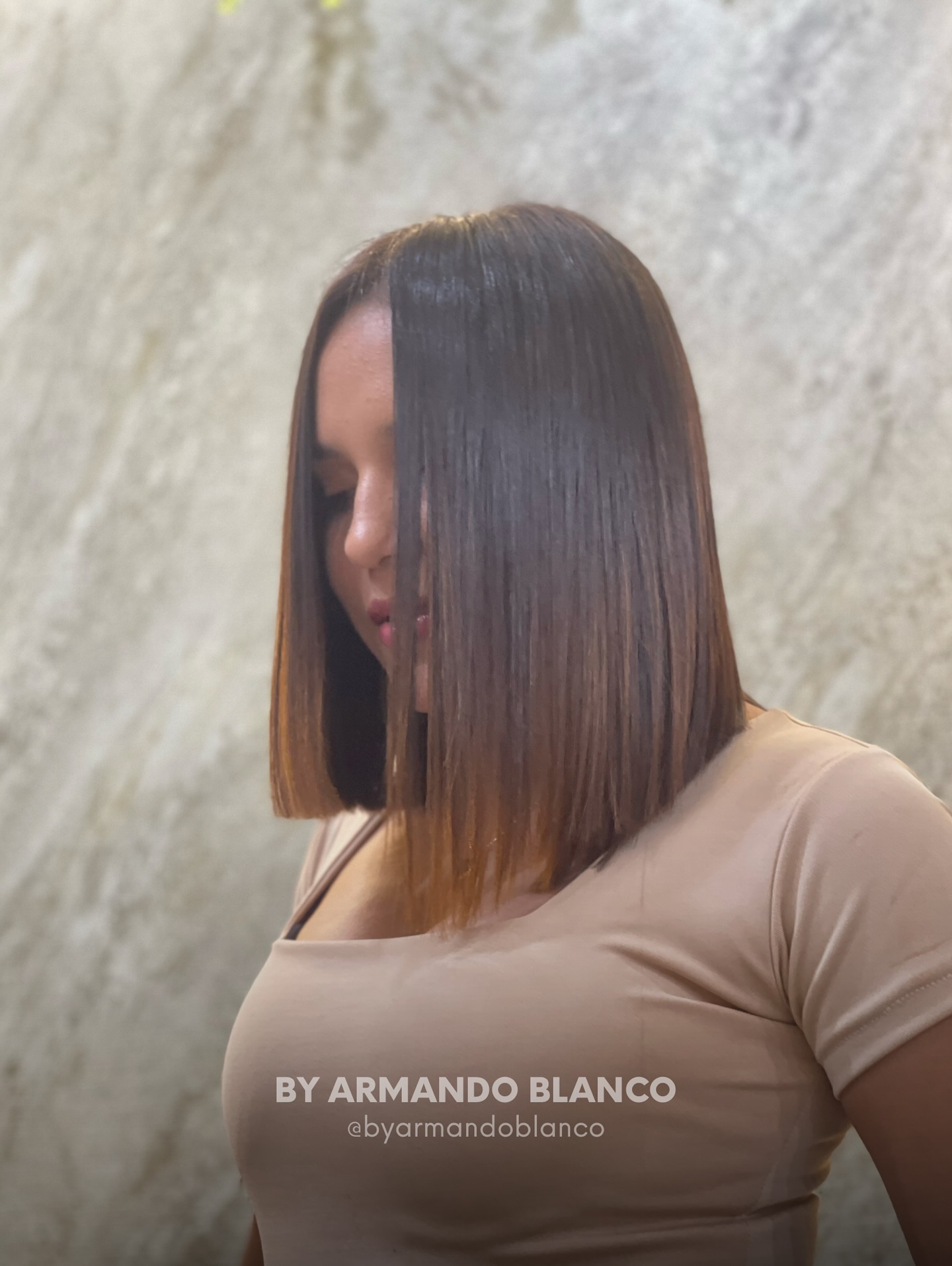 Sleek Blunt Long Bob with Subtle Movement