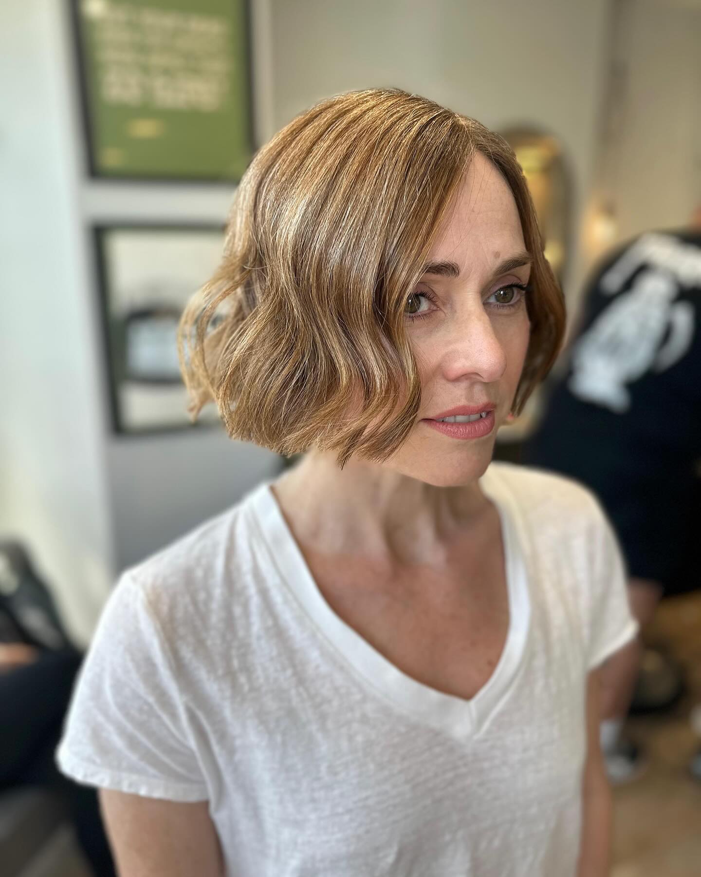 Sleek Caramel Soft-Wave Bob with Precision Cut