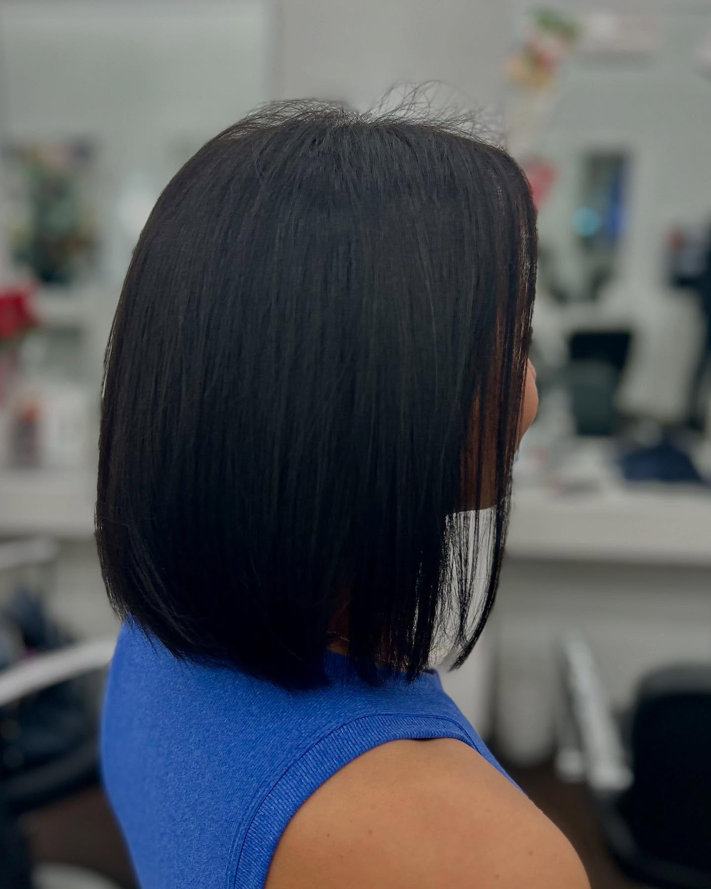 Sleek Long Bob with Subtle Textured Ends