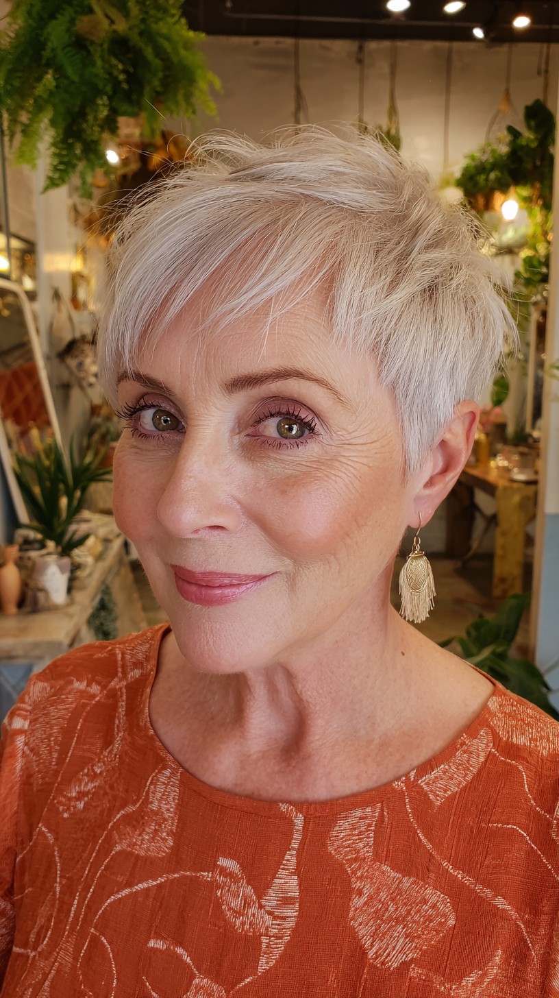 Sleek Silver Textured Crop for Vibrant Energy