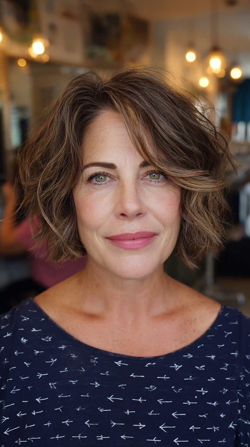 Softly Textured Choppy Bob with Natural Movement