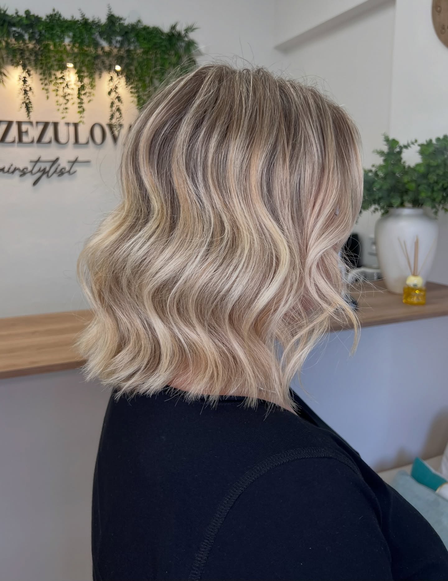 Softly Textured Long Bob with Beachy Waves