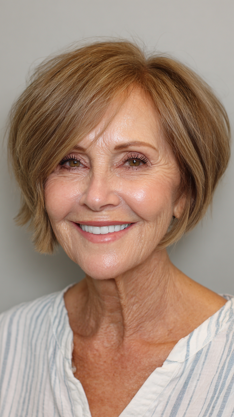 Stylish Textured Bob with Soft Flipping Ends