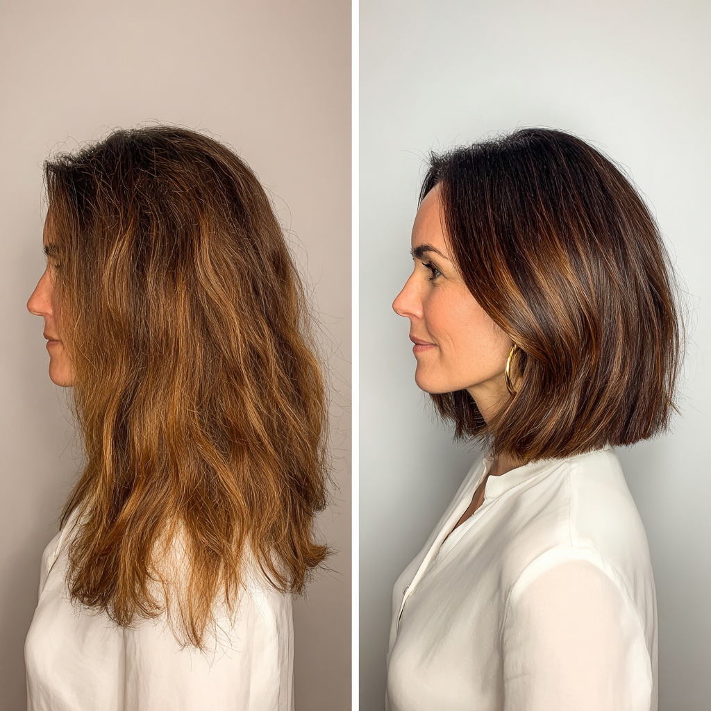 Stylish Textured Bob with Warm Brown Undertones