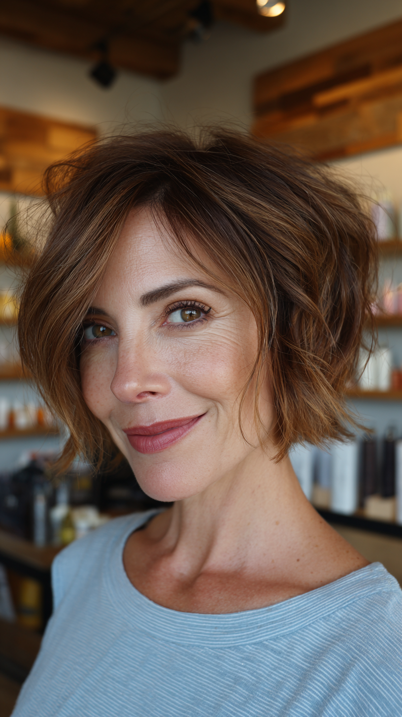 Textured Bob with Effortless Waves