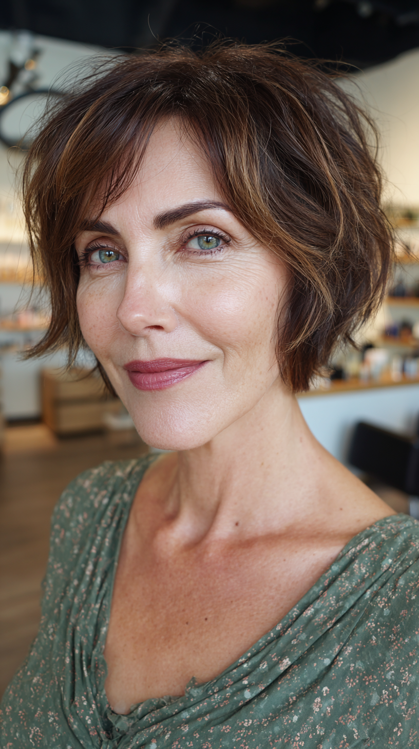Textured Choppy Bob with Face-Framing Layers