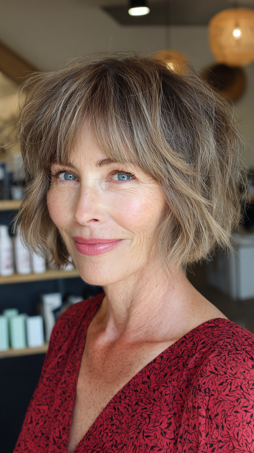 Textured Choppy Bob with Soft Volume