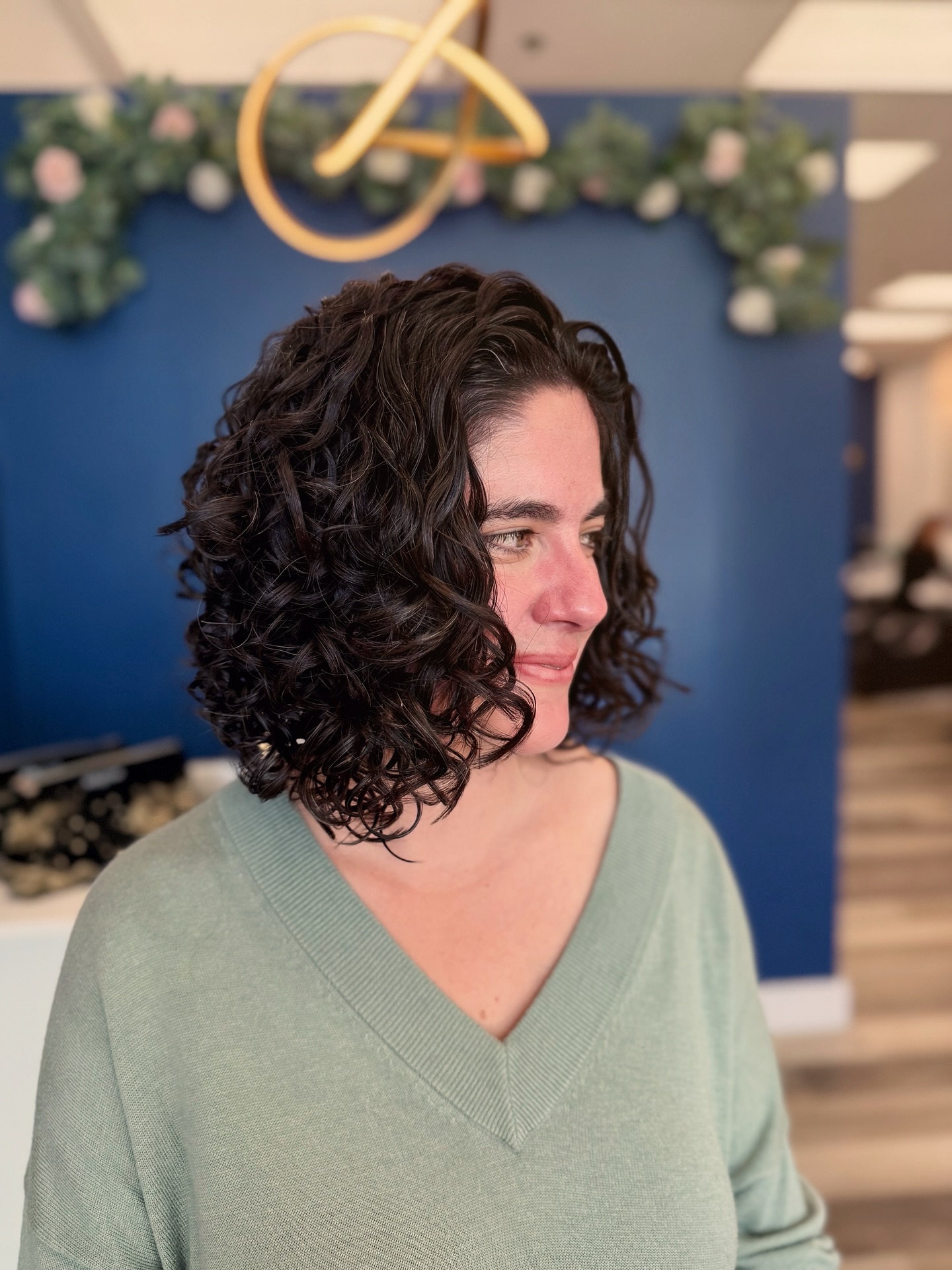 Textured Curly Long Bob with Defined Curls