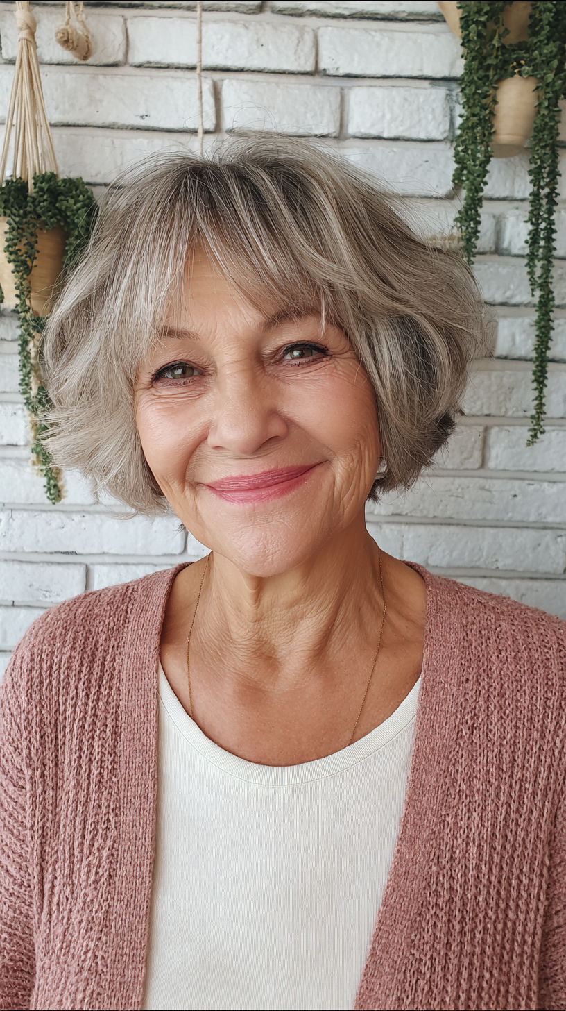 Chic Feathered Bob with Soft Waves