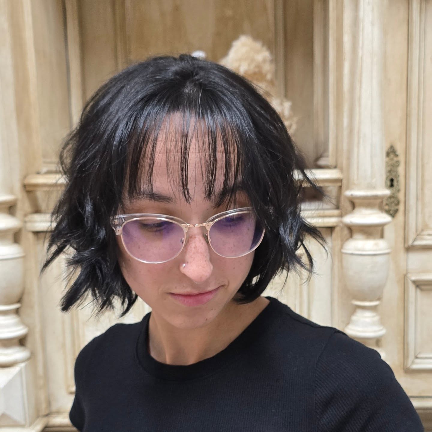 Chic Textured Bob with Wispy Bangs