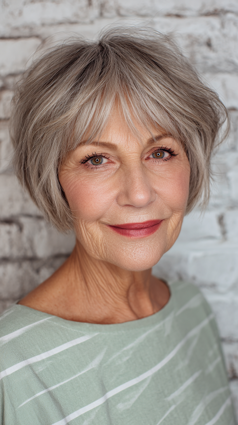 Chic Textured Short Shag with Subtle Layers