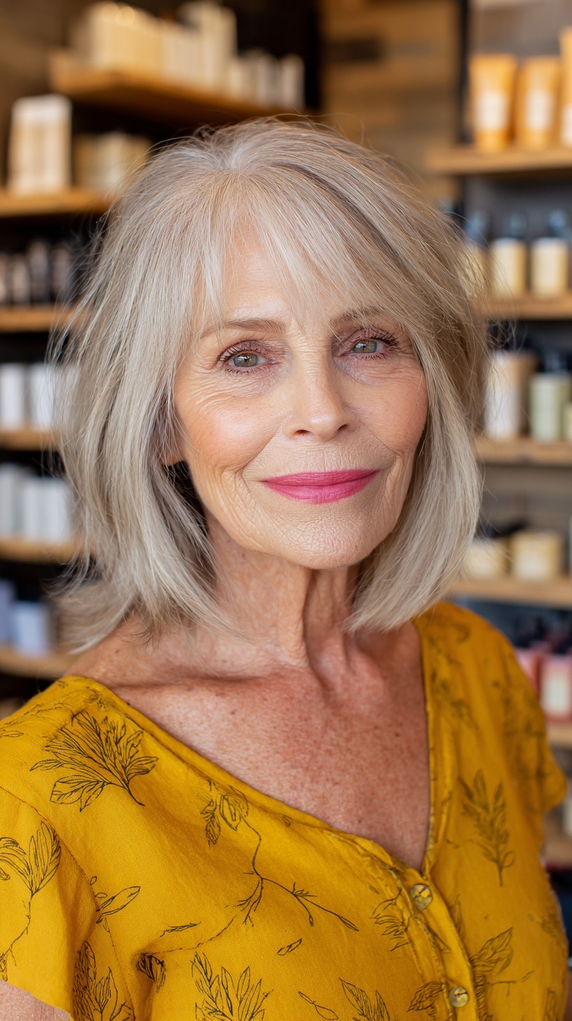 Elegant Silver Sweep with Soft Feathering