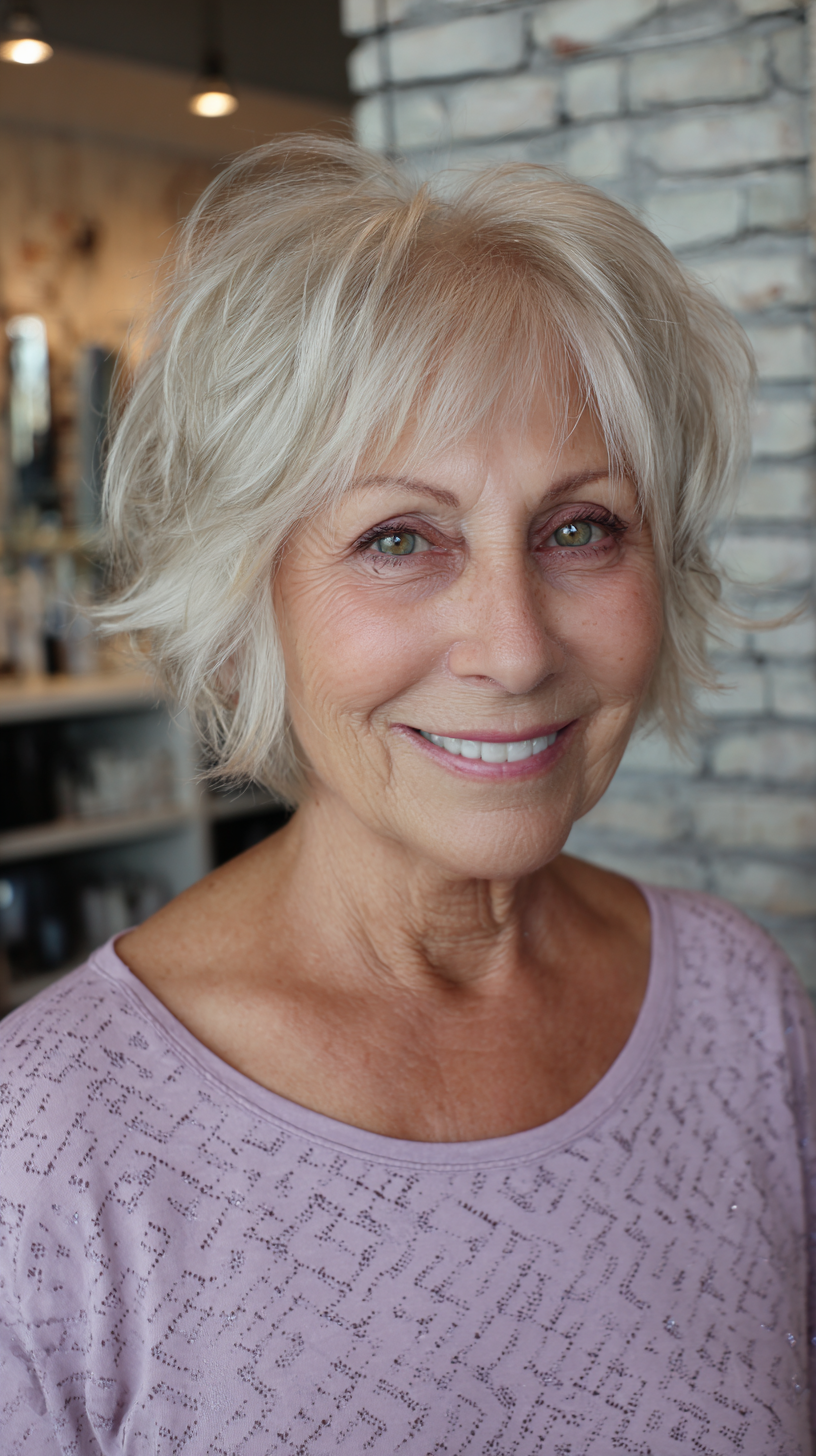 Layered Silver Shag with Soft Texture