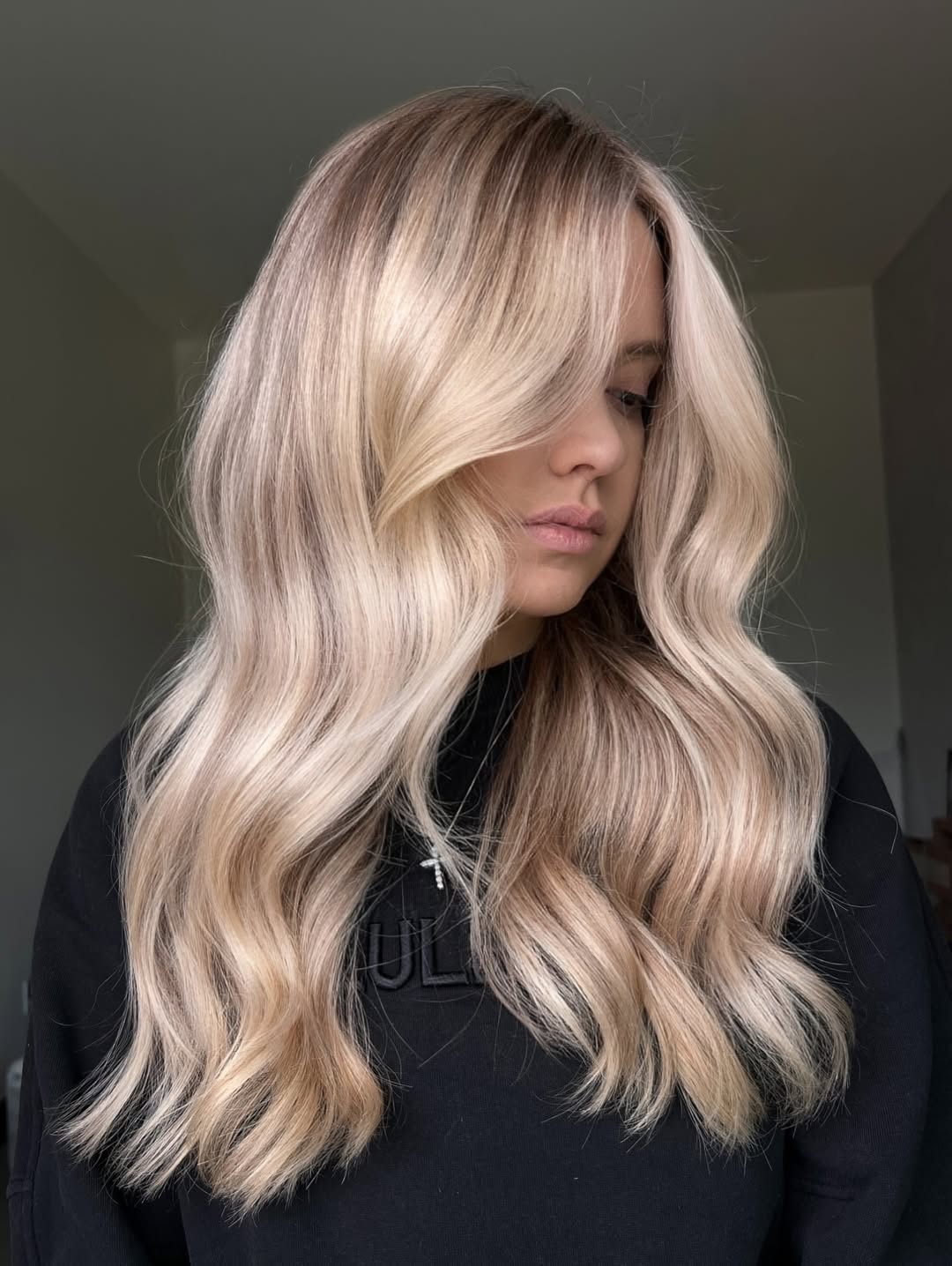 Soft Root Melt Blonde Balayage with Effortless Waves