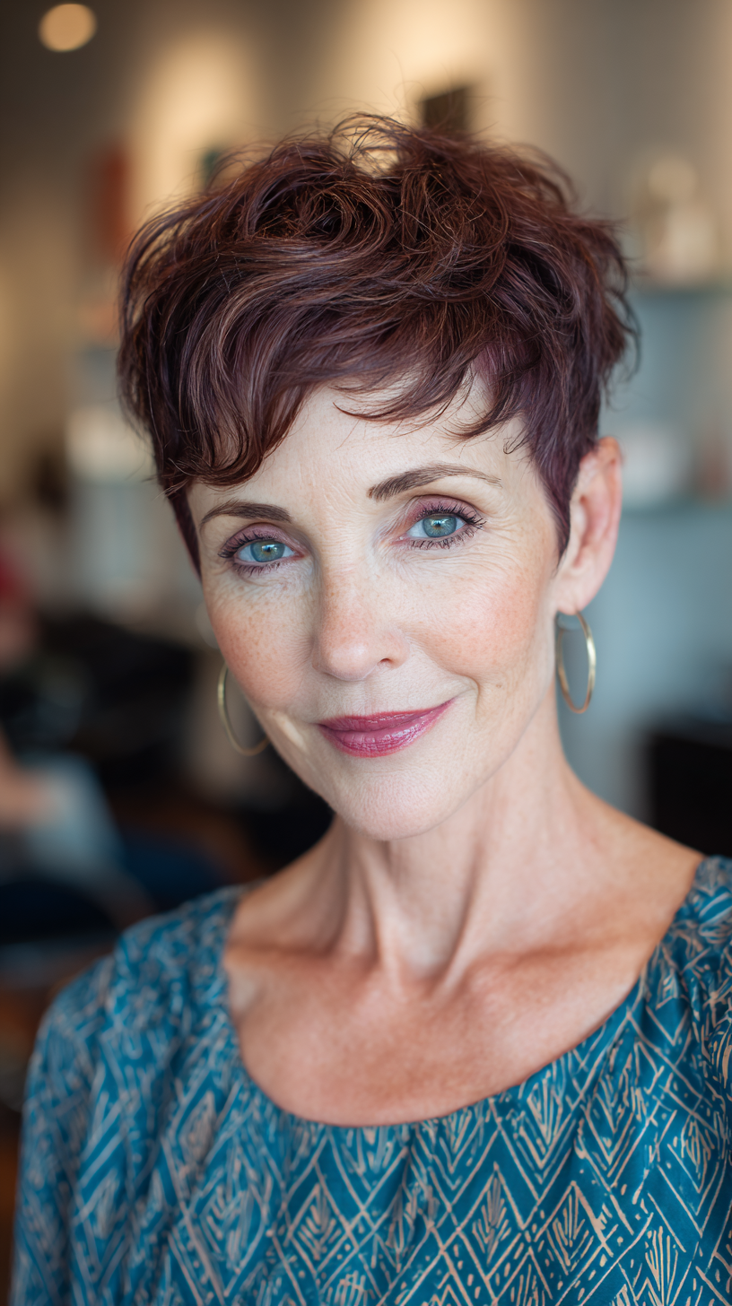 Chic Textured Short Crop with Soft Curls