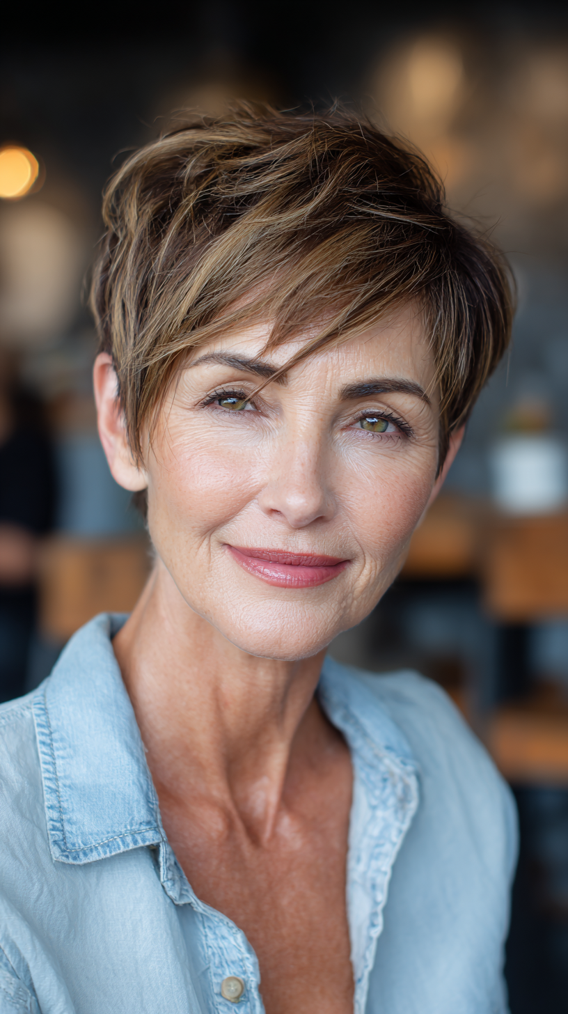 Stylish Textured Short Crop with Soft Highlights