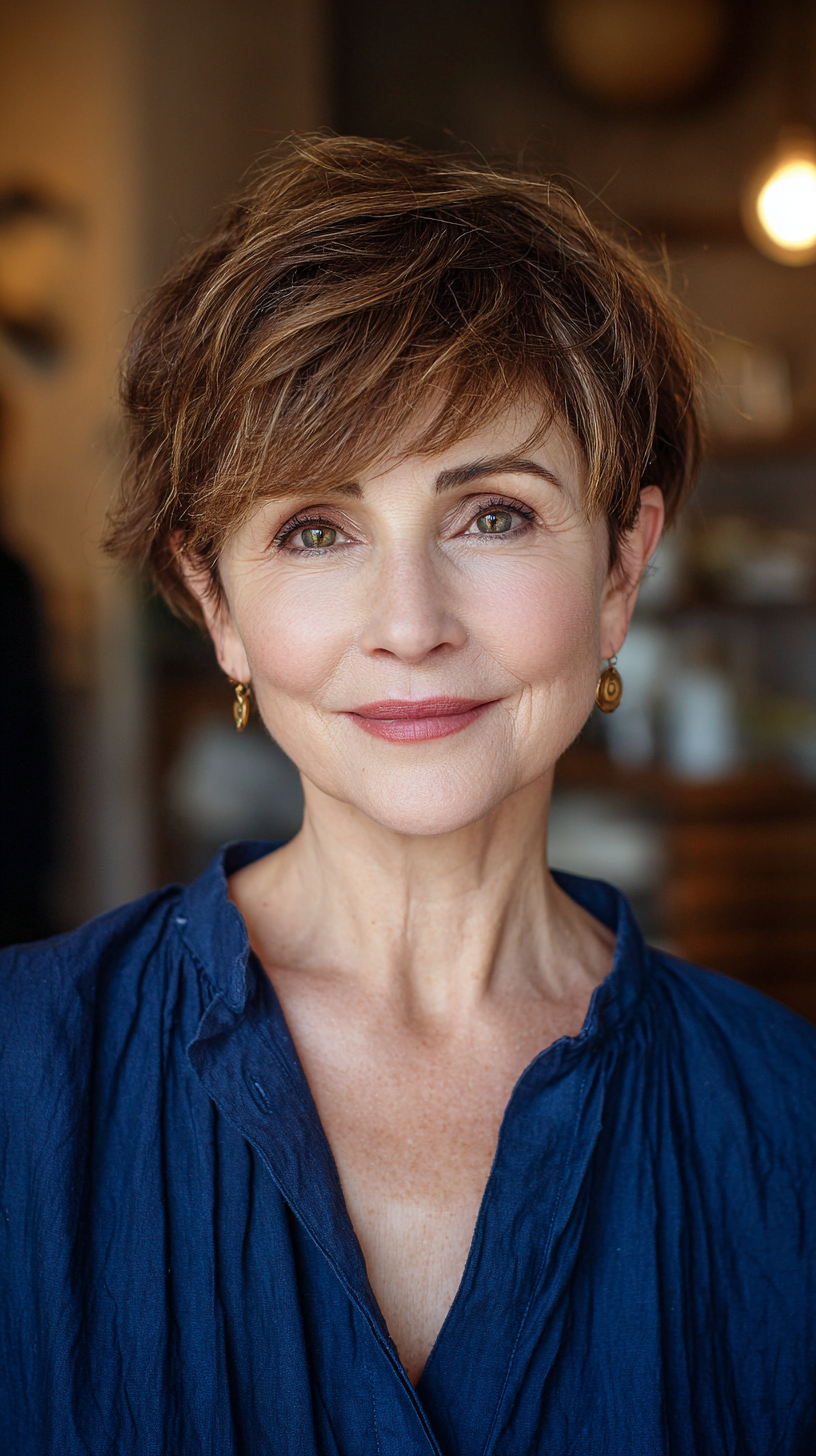 Stylish Textured Short Crop with Subtle Layers