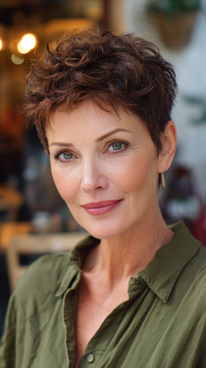 Textured Short Crop with Natural Volume