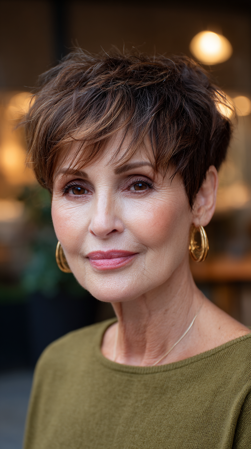 Textured Short Crop with Soft Layers