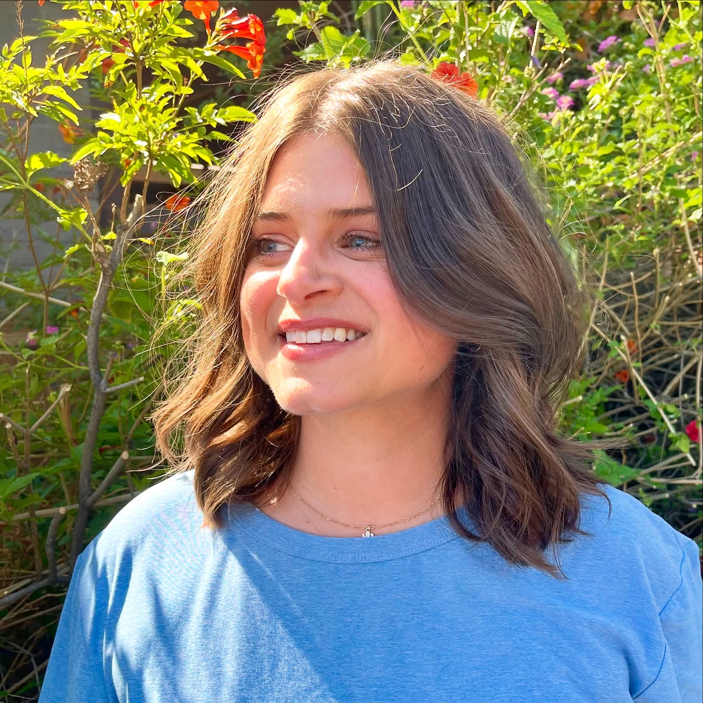 Textured Shoulder-Length Layers with Natural Movement