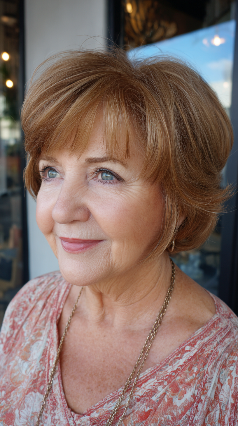 Charming Textured Bob with Soft Layers for Round Faces