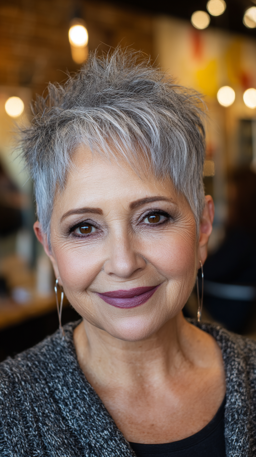 Chic Textured Pixie Cut for Round Faces