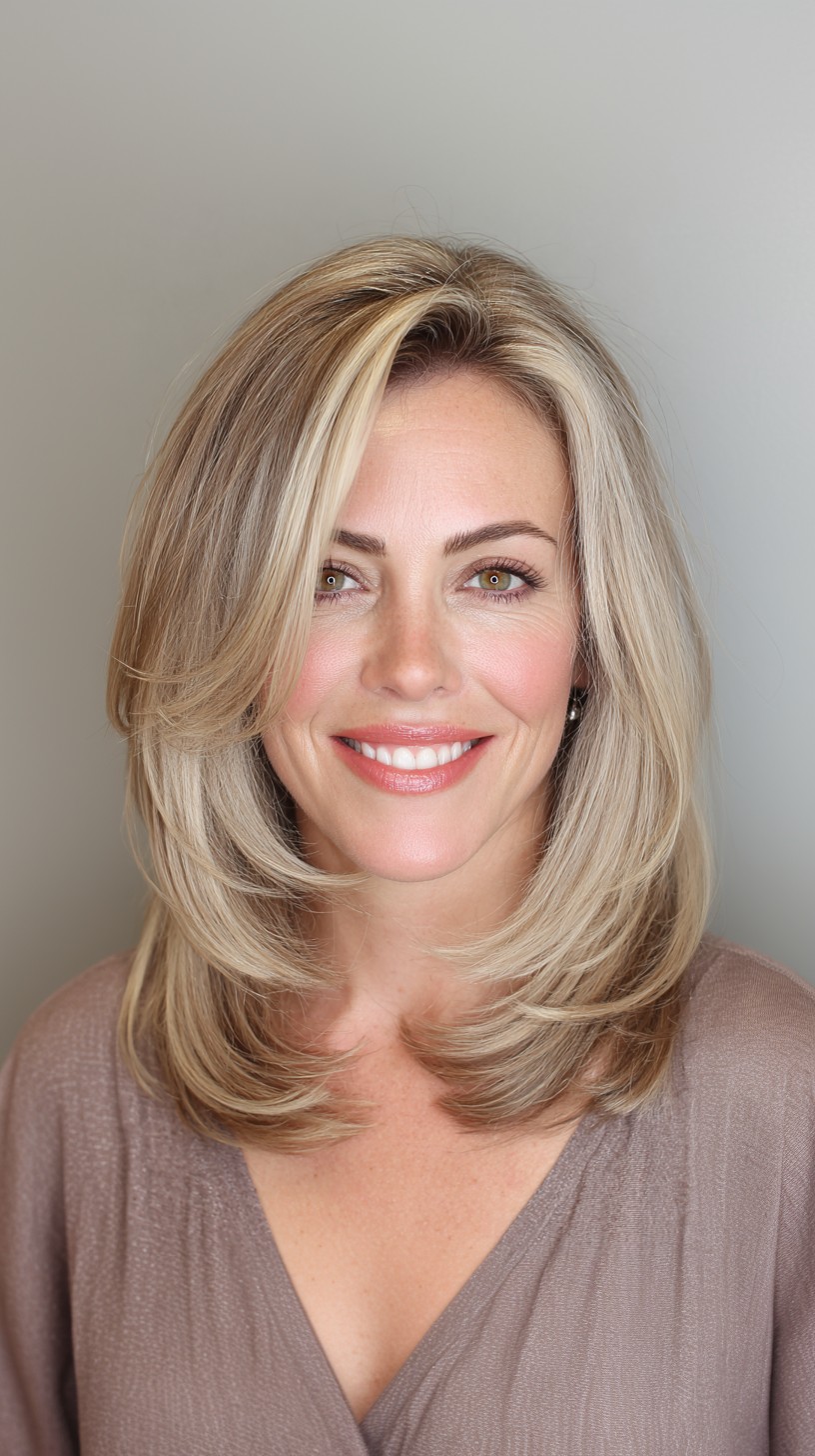 Effortless Beige Balayage with Soft Layers