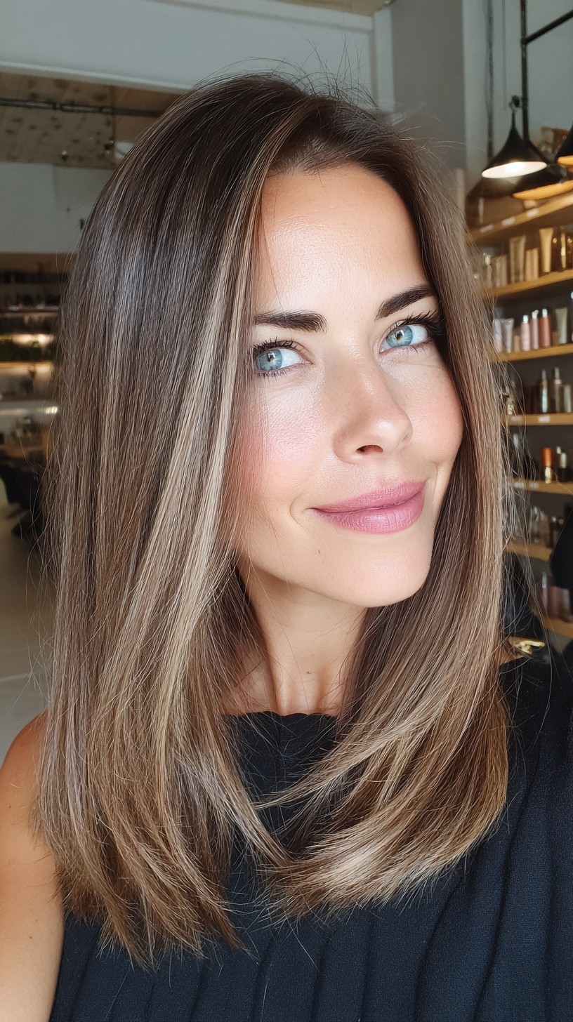 Effortlessly Chic Tousled Layers in Chestnut