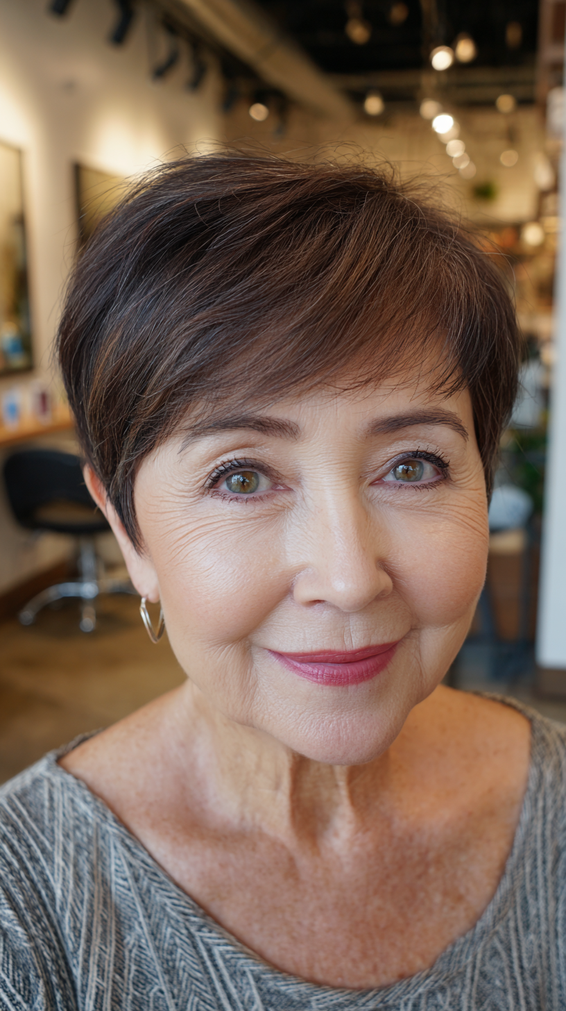 Fresh Textured Pixie Cut for Round Faces