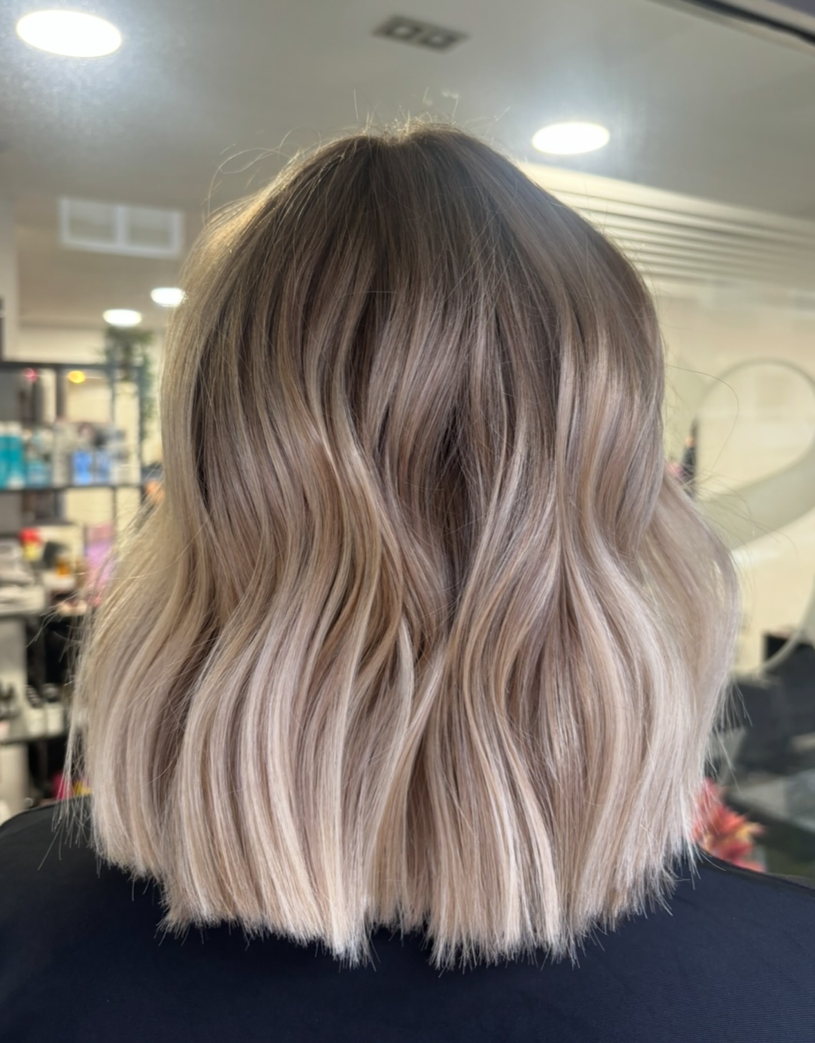 Modern Beachy Blunt Bob with Soft Waves