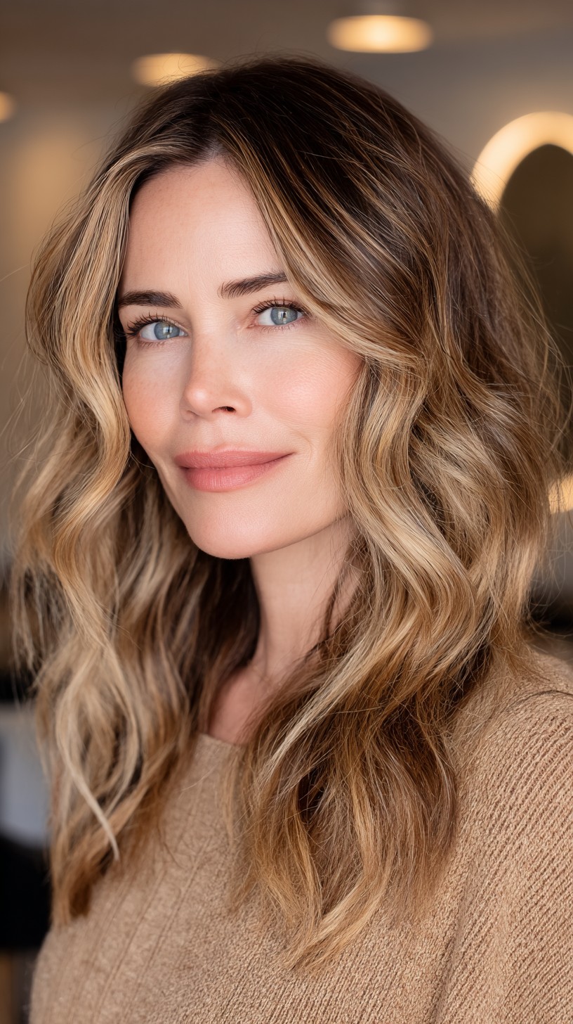 Soft Balayage Waves with Natural Highlights