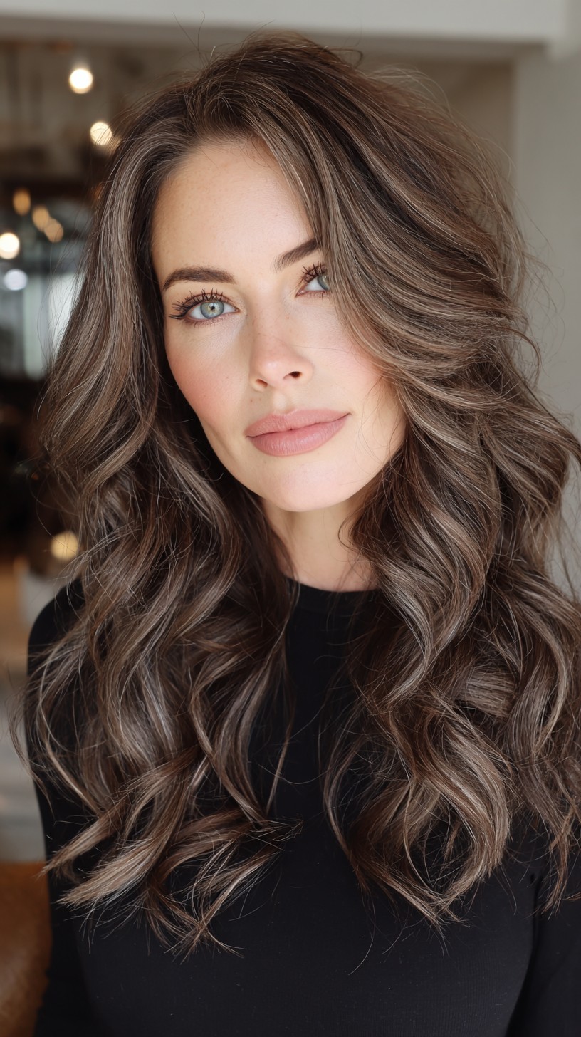 Soft Taupe Waves with Seamless Layers