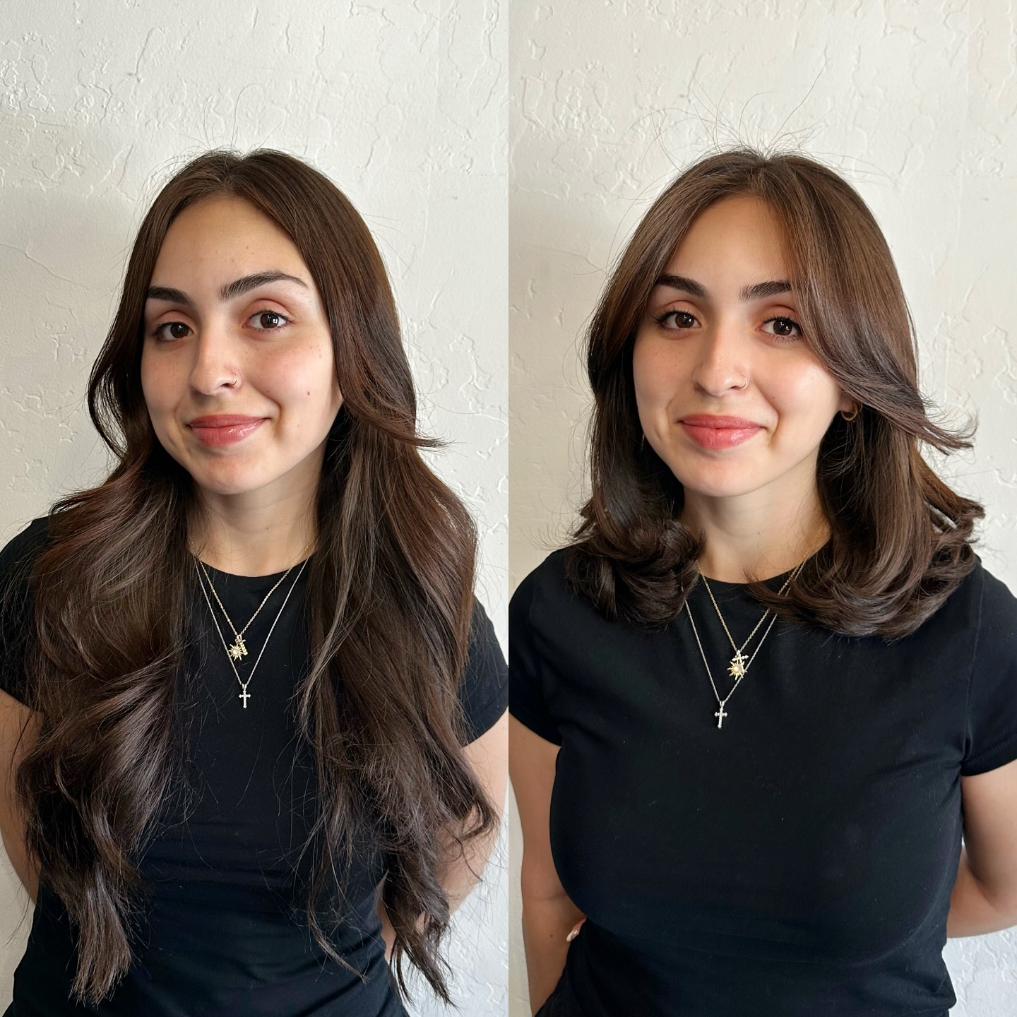 Softly Layered Mid-Length Cut with Gentle Waves