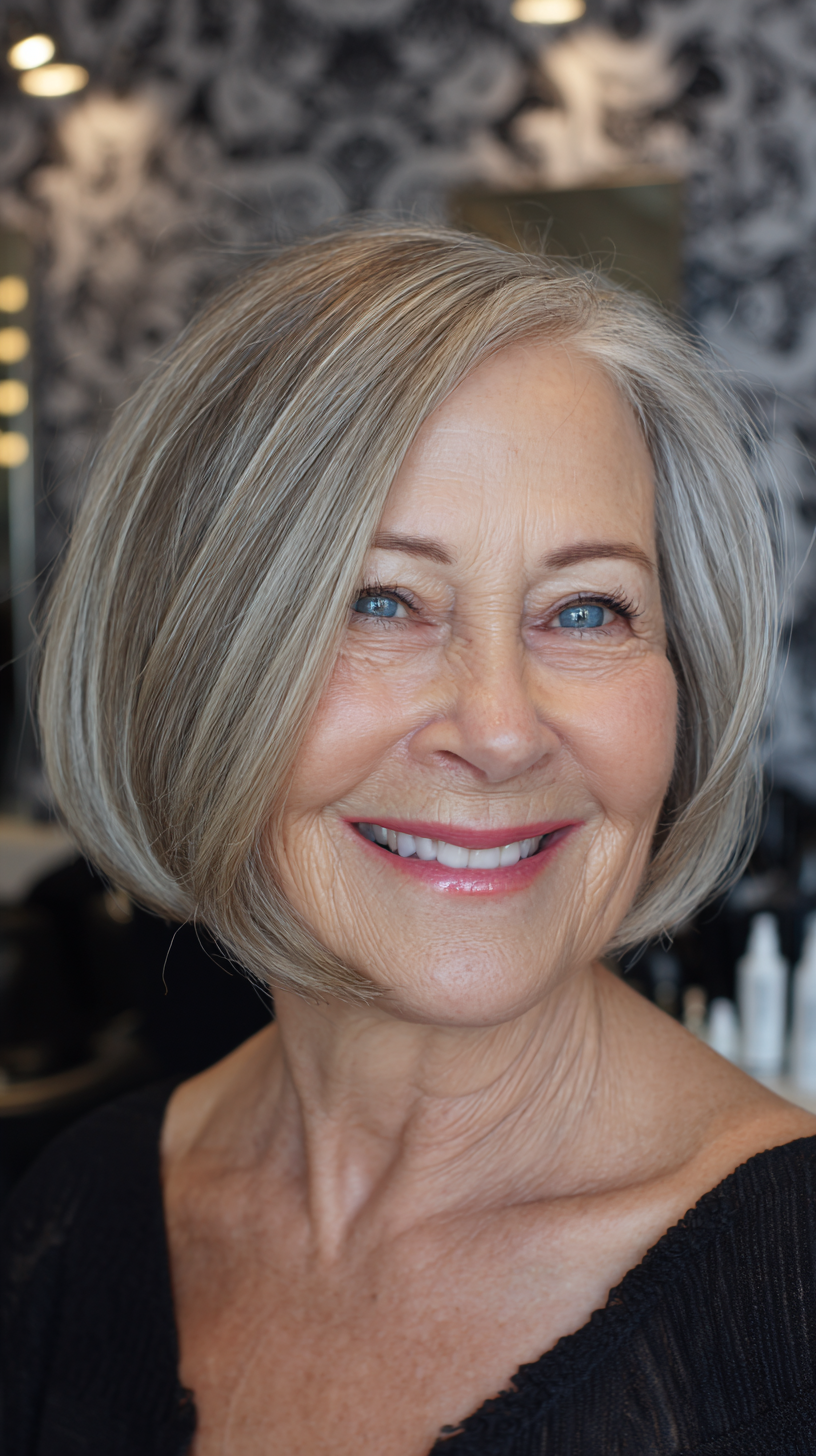 Stylish Angled Bob for Round Faces