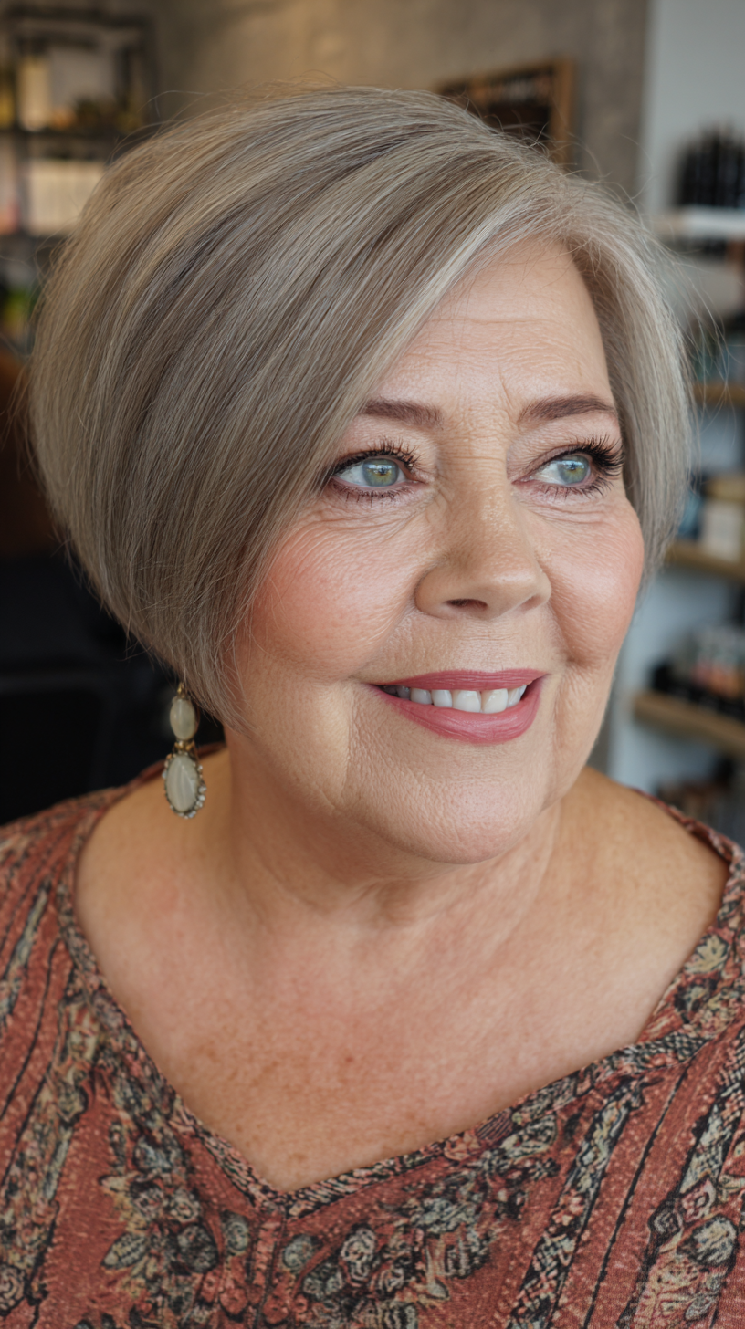 Stylish Soft Textured Bob for Round Faces