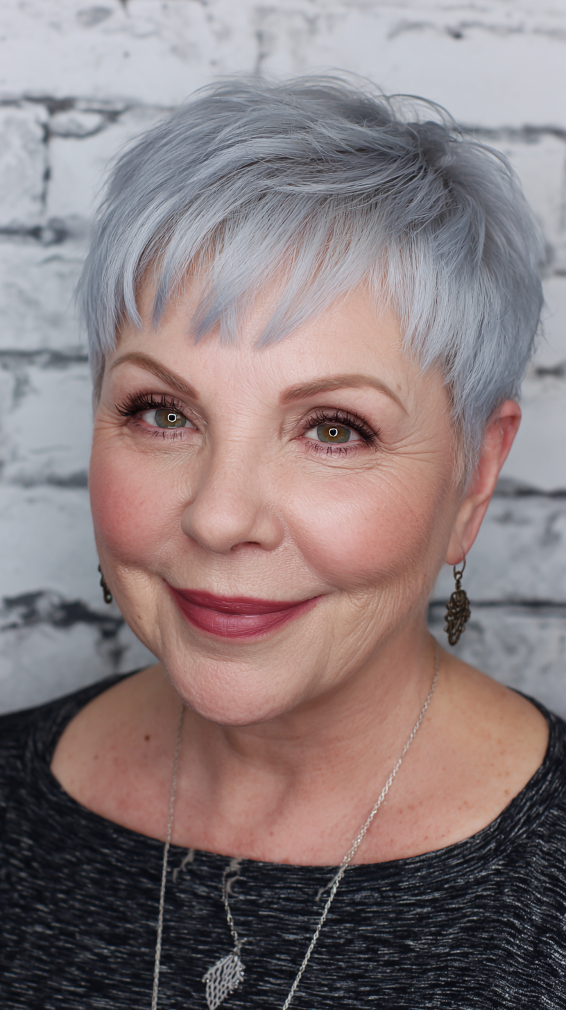 Stylish Textured Pixie Cut for Round Faces