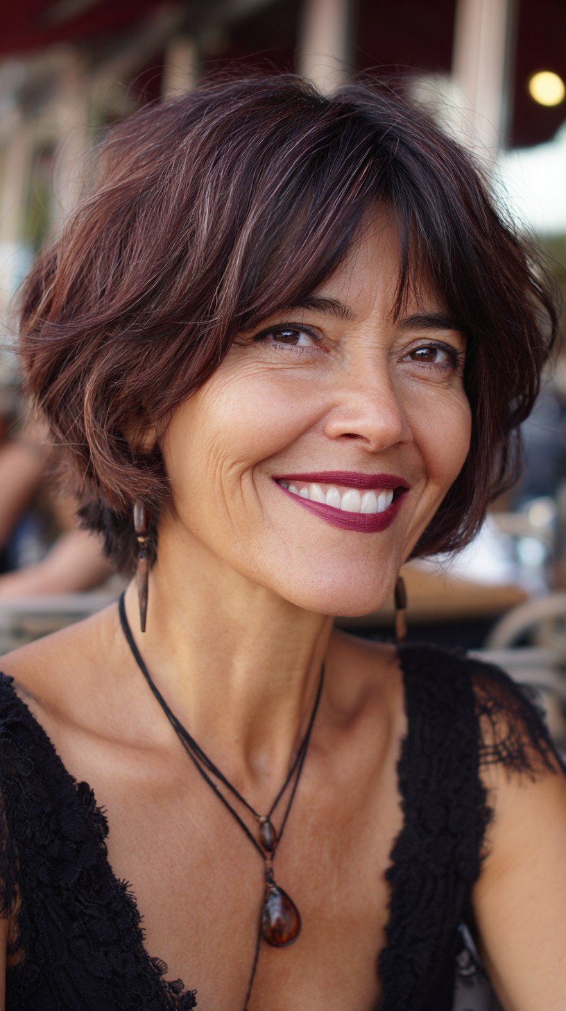 Dimensional Auburn Tousled Bob