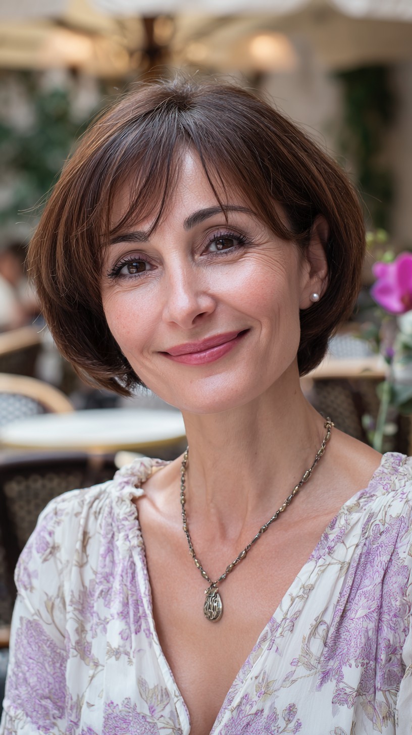 Elegant Cinnamon Swirl Asymmetrical Bob