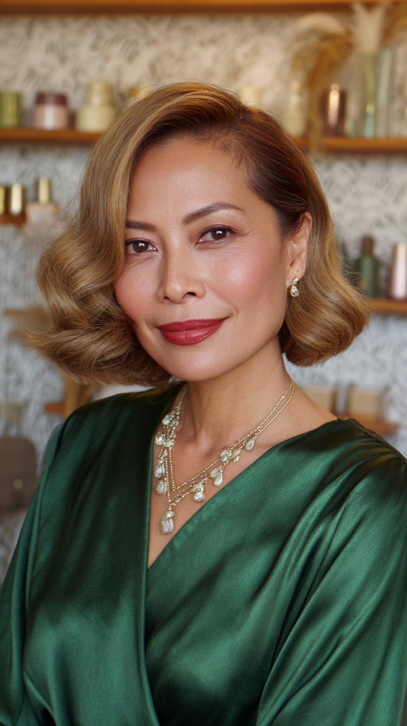 Elegant Vintage-Inspired Curled Bob