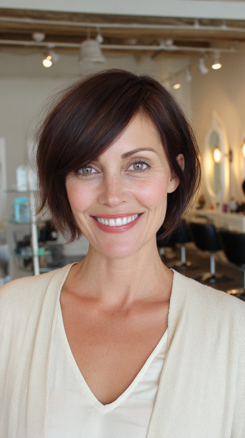 Polished Auburn Asymmetrical Bob