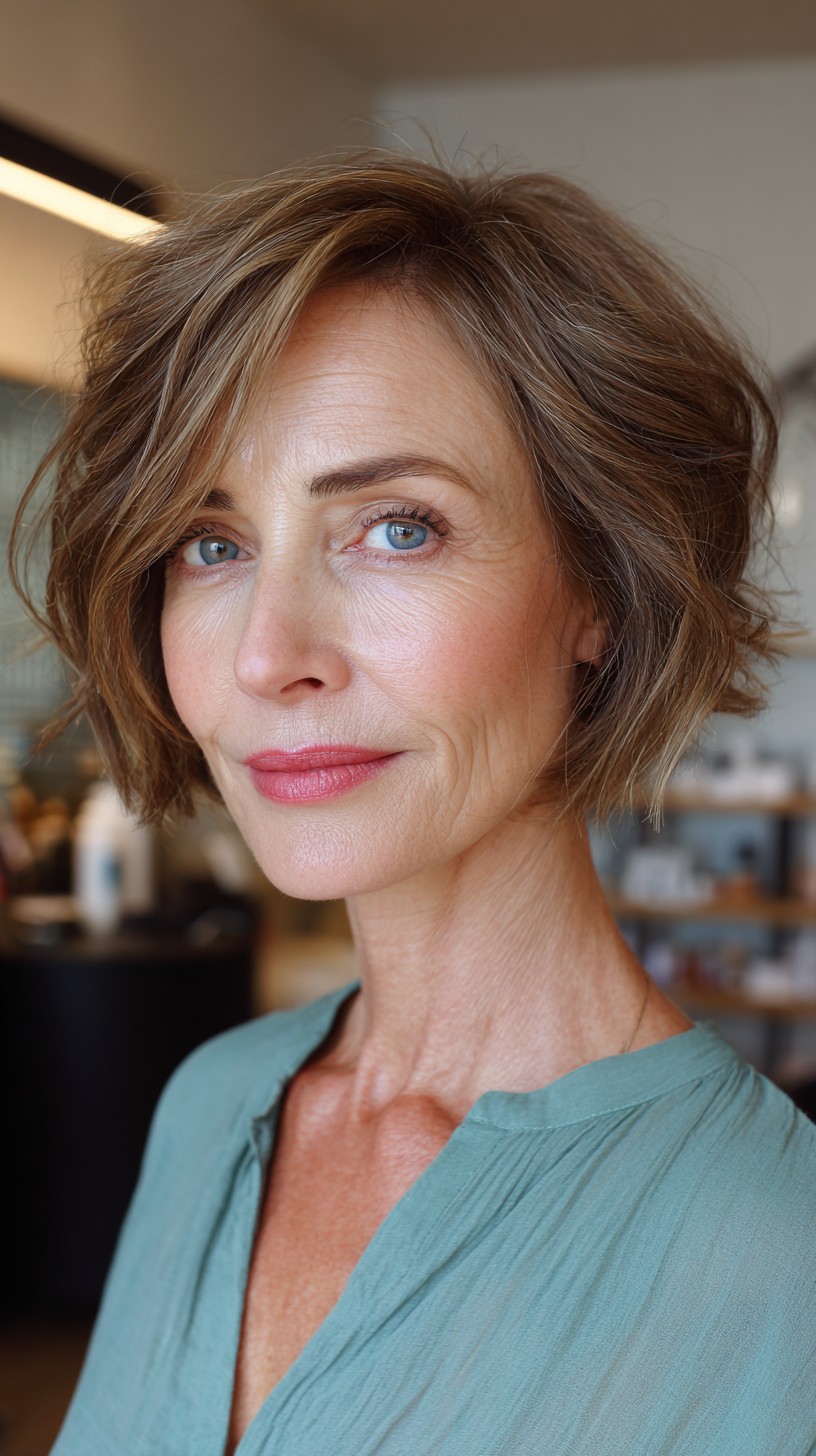 Soft Brunette Waves with Subtle Highlights