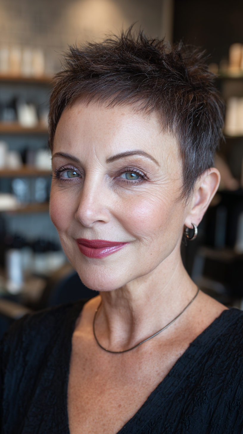 Stylish Short Spiky Cut with Subtle Texture