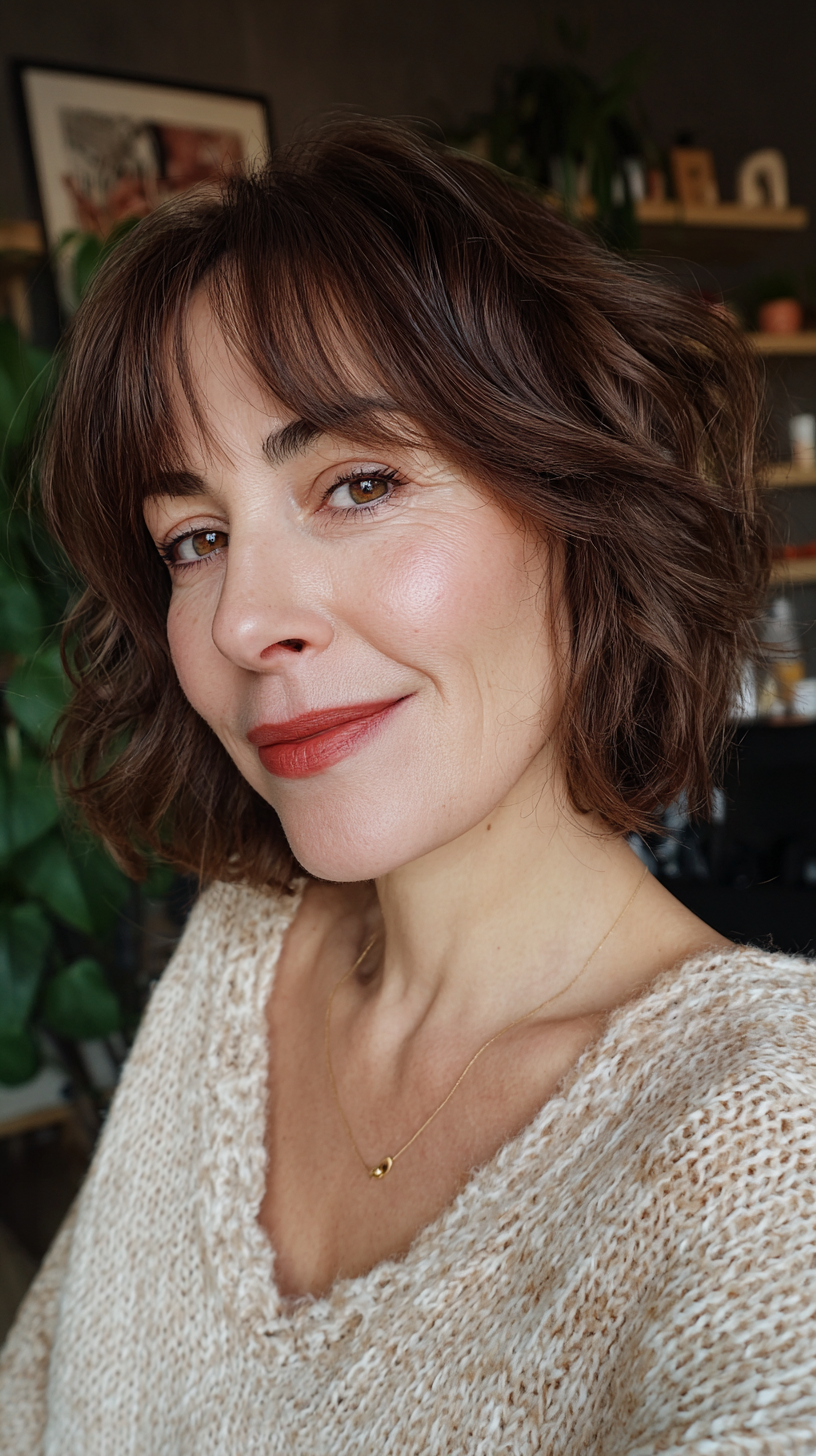 Textured Bob with Soft, Defined Curls