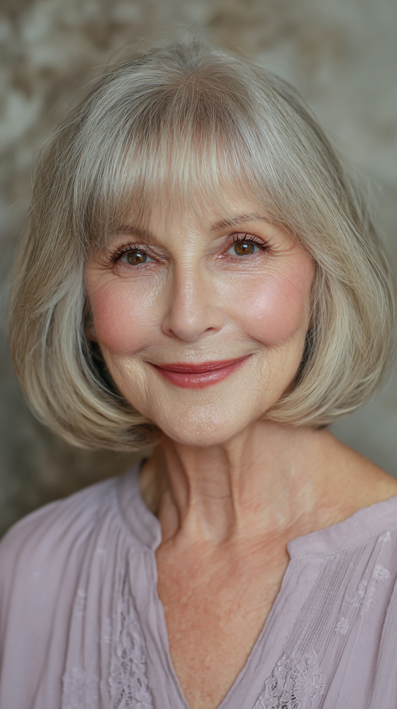 Chic Textured Bob with Soft Bangs