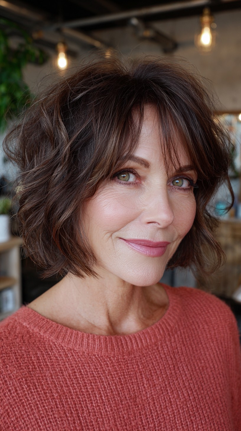 Charming Chestnut Tousled Bob