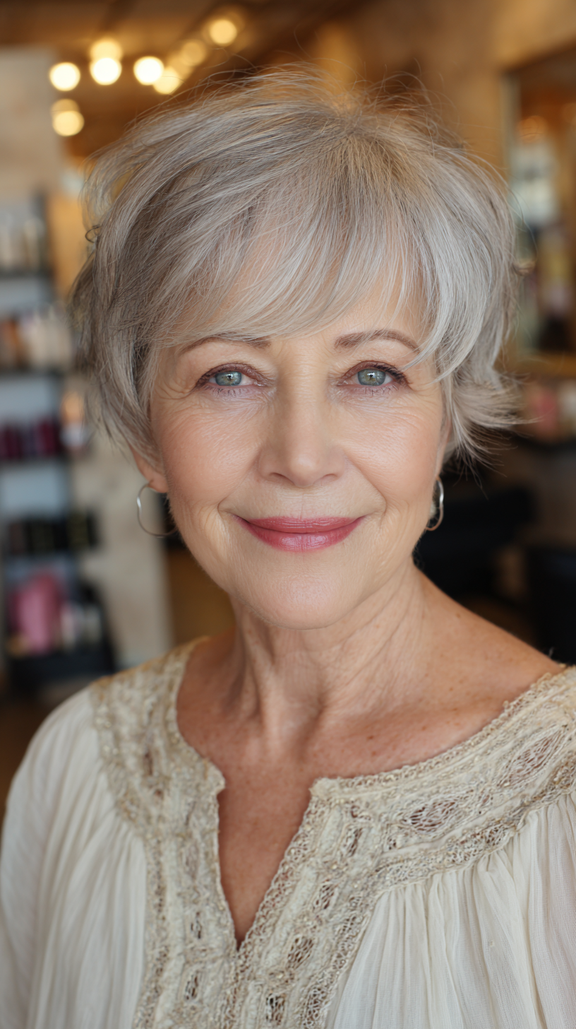 Chic Soft Textured Pixie Cut with Luminous Highlights